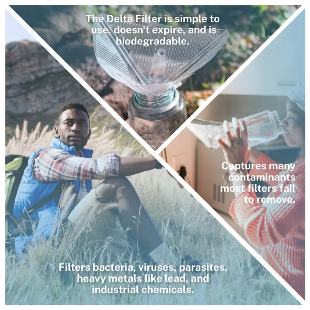 delta graphics za-02 - Business Connect World RSA - Staging Delta Emergency Water Filter used by hikers and families, a biodegradable portable water filter that removes bacteria, viruses, heavy metals, and chemicals